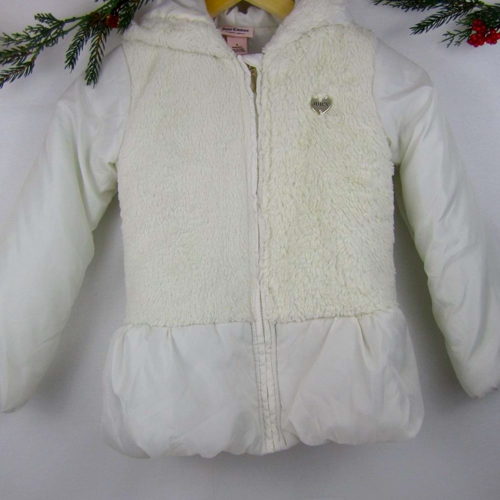 Juicy Coat White Puffer Jacket Girls size 6